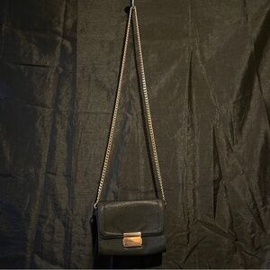 H&M Elegant Black Crossbody Bag with Gold Accent